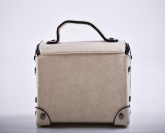 Дамска чанта еко кожа бежова AECV-27237