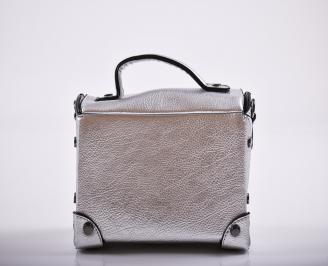 Дамска чанта еко кожа сребриста QMHC-27239