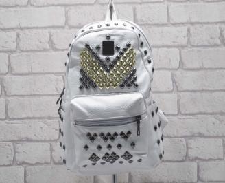 Дамска раница еко кожа бяла RLDY-24584