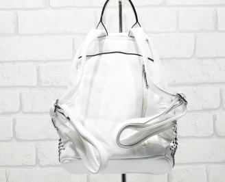 Дамска раница еко кожа бяла PODP-26337
