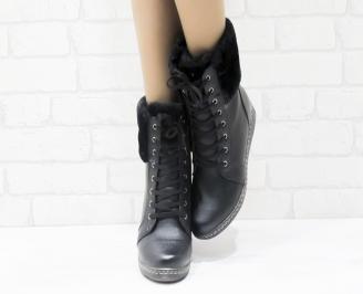 Дамски боти еко кожа черни ZZLV-25506