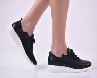 Дамски ежедневни обувки естествена кожа черни  GFHN-1014842