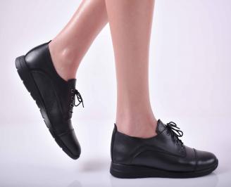 Дамски ежедневни обувки естествена кожа черни  YLGX-1015045