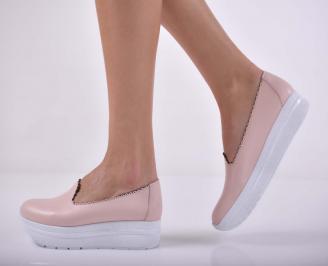 Дамски ежедневни обувки естествена кожа пудра  PZRJ-1015196