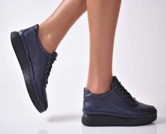 Дамски ежедневни обувки естествена кожа сини  RBJA-1016031