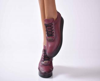 Дамски ежедневни обувки естествена кожа бордо  FBJZ-1016032