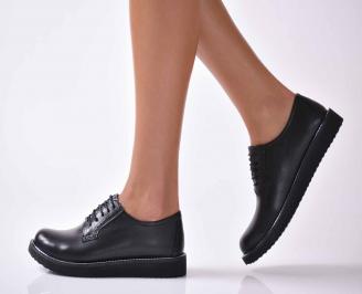 Дамски ежедневни обувки естествена кожа черни  ZXPU-1016033