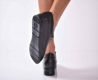 Дамски ежедневни обувки естествена кожа черни  PWPU-1016034