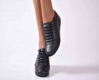 Дамски ежедневни обувки естествена кожа черни  PWPU-1016034