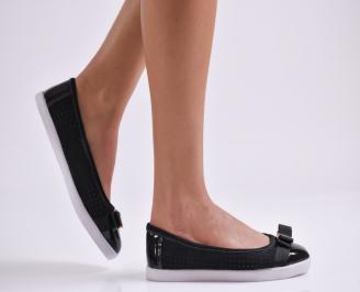 Дамски  обувки черни естествена кожа SHMP-23525