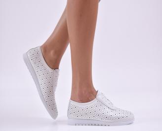 Дамски обувки естествена кожа бели JSLY-26505