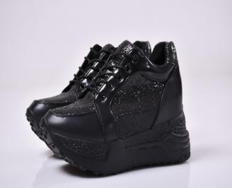 Дамски обувки на платформа  черни QBSN-1014163