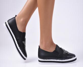 Дамски  обувки равни  черни еко кожа QUGB-1012488