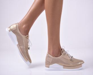 Дамски равни обувки еко кожа златисти. OXJJ-1013635