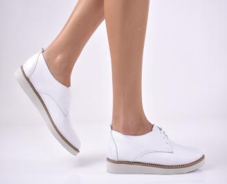 Дамски равни обувки естествена кожа бели XWQW-1013705