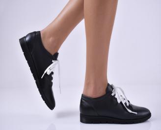 Дамски равни обувки естествена кожа черни RPCM-1014195