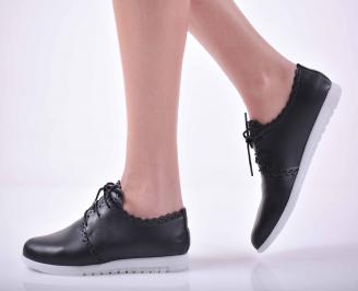 Дамски равни обувки естествена кожа черни  AIPT-1015128
