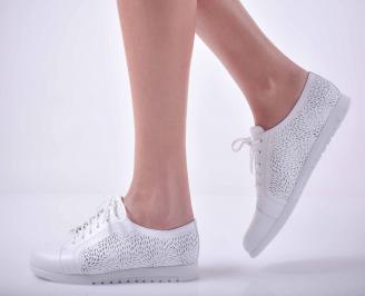 Дамски равни обувки естествена кожа бели  SXYC-1015130