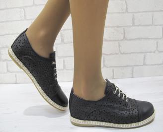 Дамски равни обувки естествена кожа черни HCAF-23139