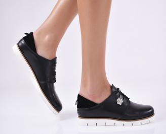 Дамски равни обувки естествена кожа черни VHLH-23152