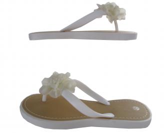 Дамски силиконови чехли бели FVIM-19318