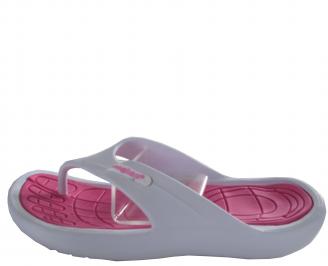 Дамски силиконови чехли бяло/розово BXNL-19324