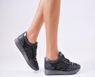 Дамски спортни обувки  еко кожа черни CEPO-1010225