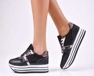 Дамски спортни  обувки еко кожа черни UUGN-1010373