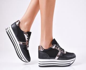 Дамски спортни  обувки еко кожа черни UUGN-1010373