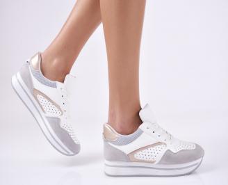 Дамски спортни обувки  еко кожа бели FVYN-26418
