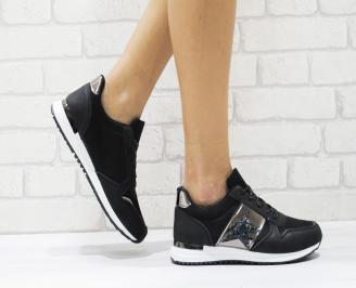 Дамски спортни обувки  еко кожа черни MELX-26432