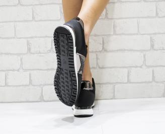 Дамски спортни обувки  еко кожа черни MELX-26432