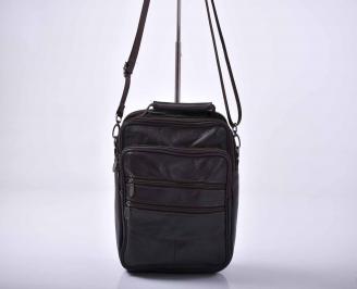 Мъжка чанта естествена кожа черна   GUNP-1015564