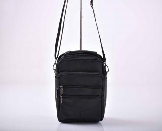 Мъжка чанта естествена кожа черна   KTZX-1015565
