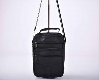 Мъжка чанта естествена кожа черна   FNQL-1015586