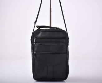 Мъжка чанта естествена кожа черна   FJAM-1015588