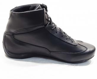 Мъжки  боти естествена кожа черни CROP-25603