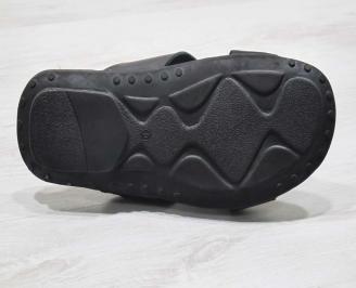 Мъжки чехли естествена кожа черни JGIP-24682