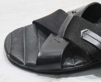 Мъжки чехли естествена кожа черни JGIP-24682