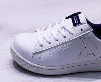 Мъжки маратонки  еко кожа бели SUSK-26673