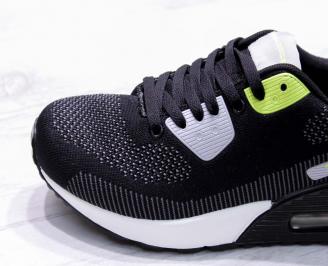 Мъжки маратонки  текстил черни BORG-26691