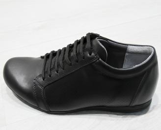 Мъжки обувки естествена кожа черни ULMM-23381