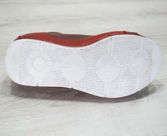 Мъжки обувки естествена кожа червени APAC-25198