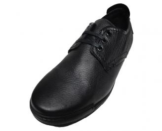 Мъжки обувки спортни естествена кожа черни JMKO-15849