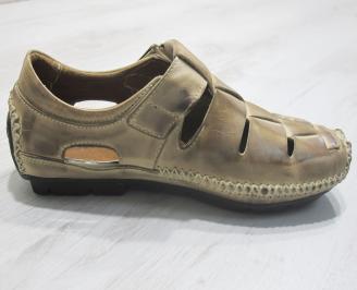 Мъжки сандали бежови естествена кожа FLCK-23851