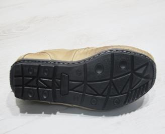 Мъжки сандали бежови естествена кожа ABMK-23856