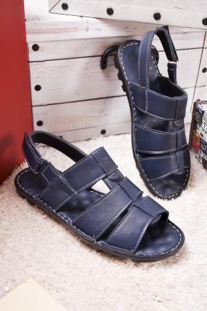 Мъжки сандали естествена кожа сини LFWJ-27438