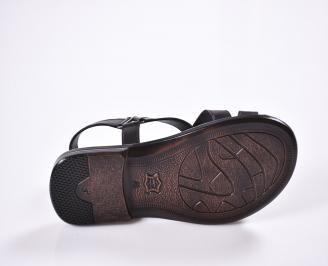 Мъжки сандали естествена кожа черни ZMFQ-27615