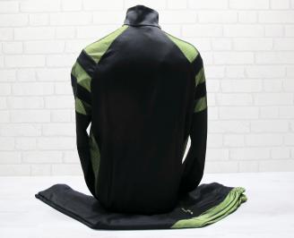 Мъжки спортен екип памук черно/зелено TATT-25035