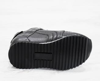 Мъжки спортни обувки еко кожа черни KRWG-25618